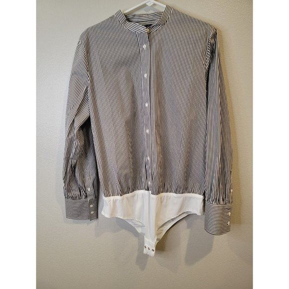 J. Crew Size 16 Women's Bodysuit Striped Stretch Tailored Perfect Top NWT - Picture 2 of 7